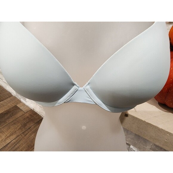 New Juniors' SO Smooth Plunge Push-Up Bra SO82001 Size 34C Powder Blue - Picture 2 of 7